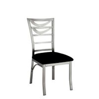 Caia Modern Silver Metal Dining Chairs (Set of 2) by Furniture of America - Silver/Black