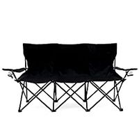 Trademark Innovations Triple Style Tri Camp Chair with Steel Frame Black