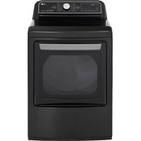 LG - 7.3 Cu. Ft. Smart Gas Dryer with Steam and Sensor Dry - Black Steel