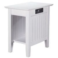 Nantucket White Solid Wood Side Table - Wood