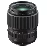 Fujinon GF 80mm f/1.7 R WR Lens, Black, Bundle with Hoya 77mm UV and CPL Filters