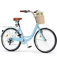 YITAHOME 24 & 26 Inch Beach Cruiser Bike for Women, 1 & 7 Speed Commute Bike for Adults, Women Bicycle with Adjustable Seat, Multiple Color