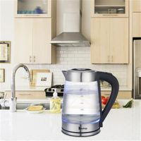 HD-250 110V 1500W 2.5L Electric Kettle with Blue Glass - Black
