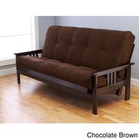 Somette Monterey Hardwood/ Suede Queen Size Futon Sofa Bed - Chocolate Brown