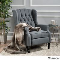 Walter Light Beige Fabric Recliner Club Chair by Christopher Knight Home - Charcoal