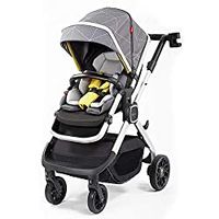 Diono Quantum2 3-in-1 Multi-Mode Stroller for Baby, Infant, Toddler Stroller, Car Seat Compatible, Adaptors Included, Compact Fold, XL Storage Basket, Gray Linear