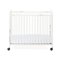 Child Craft Siesta Metal Non-Folding Slatted Compact Crib - White