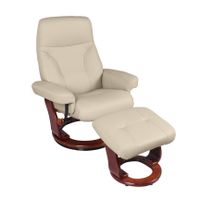 Copper Grove Orge Genuine Leather Recliner and Ottoman - Taupe