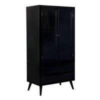 Furniture of America Corrine Mid-Century Modern 2-drawer Double-door Bedroom Armoire - Black
