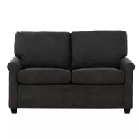 Kensington Charcoal 54 in. Convertible Twin Sleeper Sofa with USB Ports