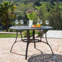 Alfresco Outdoor Cast Aluminum Circular Dining Table (ONLY) by Christopher Knight Home - Bronze