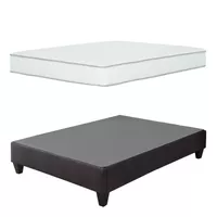 Carter Full Dark Grey Platform Bed with Solar 9 in. Pocket Spring Mattress