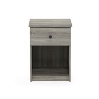 Furinno Lucca Nightstand with One Drawer, 1-Pack - French Oak Grey