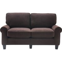 Serta - Copenhagen 2-Seat Polyester Fabric Loveseat - Dark Brown