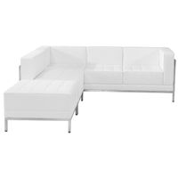 3-piece Leather Sectional - White