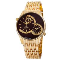 August Steiner Men's Swiss Quartz Dual Time Brown Bracelet Watch - Brown