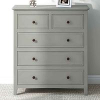 Modern 5 Drawers Solid Wood Chest - Gray