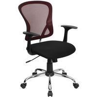 Mid-Back Mesh Office Chair with Finished Base - Orange