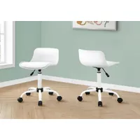 Office Chair/ Adjustable Height/ Swivel/ Ergonomic/ Computer Desk/ Work/ Juvenile/ Metal/ Pu Leather Look/ White/ Contemporary/ Modern