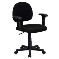 Mid-Back Ergonomic Fabric Adjustable Office Chair - Black