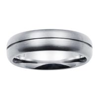 Boston Bay Diamonds Men's 6MM Comfort Fit Titanium Wedding Band Ring w/ Channel Accent - 10
