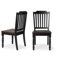Mackenzie Country Style Two-tone Dining Chairs (Set of 2) by iNSPIRE Q Classic - Slat Back Black