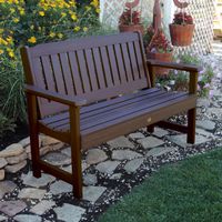 Highwood Leigh Eco-friendly Marine-grade Synthetic Wood 5-foot Garden Bench - Weathered Acorn