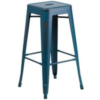 Flash Furniture 30'' High Backless Distressed Metal Indoor-Outdoor Barstool Multiple Colors