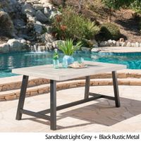 Carlisle Outdoor Rustic Rectangle Wood Dining Table by Christopher Knight Home - Sandblast Grey + Rustic Black Finish