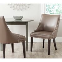 Safavieh Afton Bicast Leather Side Chair with Silver Nail Heads, Set of 2