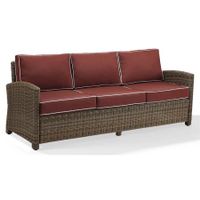 Crosley Furniture Bradenton Sofa with Sangria Cushions