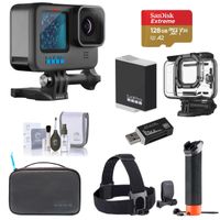GoPro HERO11 Black Waterproof Action Camera Sport Bundle with 128GB Memory Card, Protective Housing, Extra Battery, Adventure Kit 2.0, Cleaning Kit