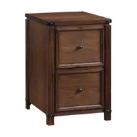 OS Home & Office Furniture Two Drawer File Cabinet in Brushed Walnut Wood Veneer - Brown - Letter