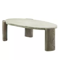 ACME Jacinda Coffee Table, Weathered Gray & Oak Finish