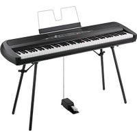 Korg 88 Key Portable Digital Piano with Speakers, 30 Sounds, 88 Weighted Hammer Action Keys, High-Output Amplifiers, Stereo Audio Input, Stand, Black