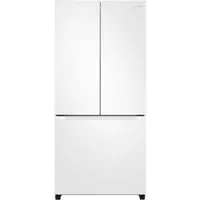 Samsung 19.5-Cu. Ft. Smart 3-Door French Door Refrigerator, White