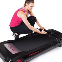 Marcy Easy Folding Motorized Treadmill / Pre Assembled Electric Running Machine - Black/Red
