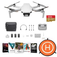 DJI Mini 2 Drone Fly More Combo - Bundle with 64GB microSD Card, Corel PC Software Suite, Landing Pad