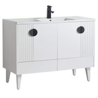 Venezian 48-inch Bathroom Vanity Set - One Sink - White - Black Handles