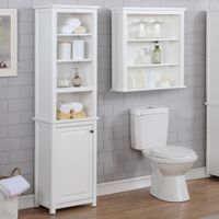 Dorset Bathroom Storage Tower with Open Upper Shelves and Lower Cabinet