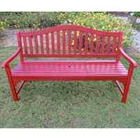 International Caravan Royal Fiji 5-Foot Garden Bench with Table - Barn Red
