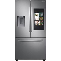 Samsung - 26.5 cu. ft. Large Capacity 3-Door French Door Refrigerator with Family Hub and External Water&Ice Dispenser - Stainless steel