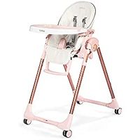 Peg Perego Prima Pappa Zero 3 - High Chair - for Children Newborn to 3 Years of Age - Made in Italy - Mon Amour (Beige & Pink) Linear Grey