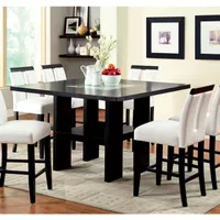 Contemporary Wood 5-Piece LED Counter Table Set in Black