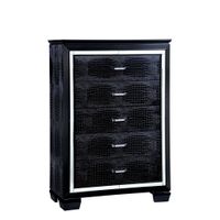 Ruff Transitional Solid Wood 5-Drawer Chest by Furniture of America - Black