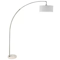 Contemporary Modern Metal Extendable Arch Floor Lamp in Brushed Steel