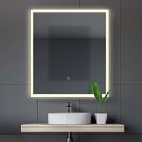 Mirrored Aluminum Bathroom Medicine Cabinet with LED lights - 24x30 - Left Hand Door