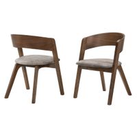 Jackie Mid-Century Modern Dining Chairs - Set of 2 - Brown