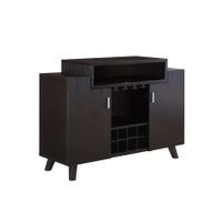 Furniture of America Hafley Contemporary 8-shelf Wine Cabinet Buffet - Cappuccino