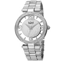 Burgi Women's Quartz Swarovski Crystal Silver-Tone Bracelet Watch - silver - Silver-tone